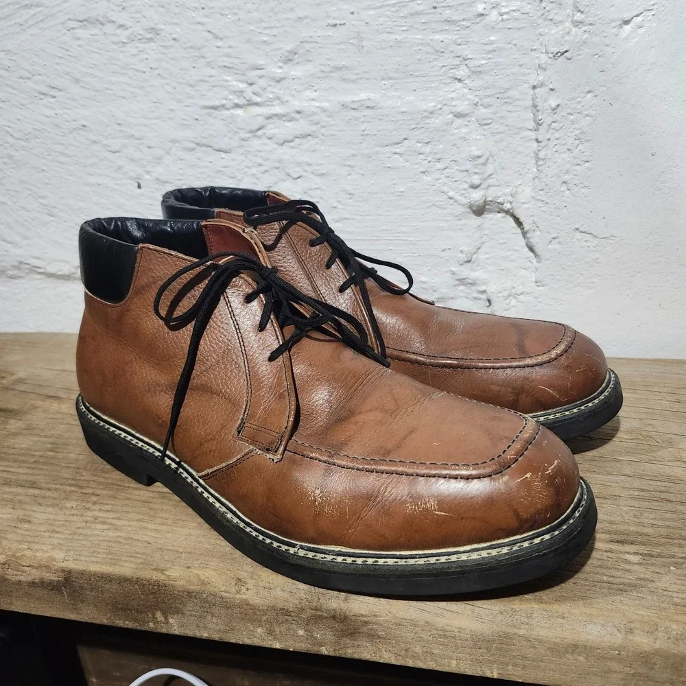 Red Wing Shoes 2216-2 Mens Brown Leather Moc Toe Chukka Work Boots USA 13D VTG